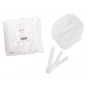 Σκούφια non woven ακορντεόν γύρω λάστιχο λευκό (100τμχ)-one size