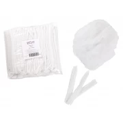 Σκούφια non woven ακορντεόν γύρω λάστιχο λευκό (100τμχ)-one size